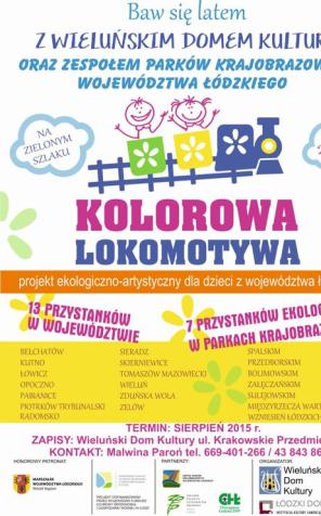 Wieluń: Kolorowa lokomotywa. Zapisz dziecko na bezpłatne, sierpniowe atrakcje organizowane w ramach projektu ekologiczno-artystycznego